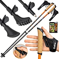 ATTRAC Bastones Marcha nórdica de Carbono - Ultra Ligeros con Sistema Click &amp- Go de Las dragoneras - Longitud Fija y…